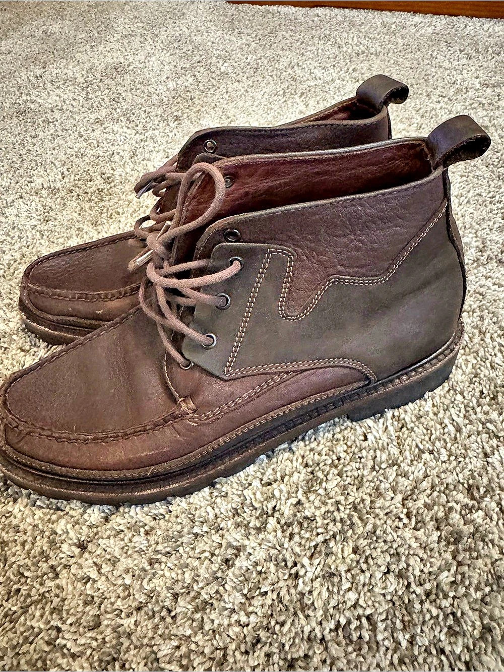 Cole Haan Red Wing Leather Moc Toe Boots US 8 D Brown Womens